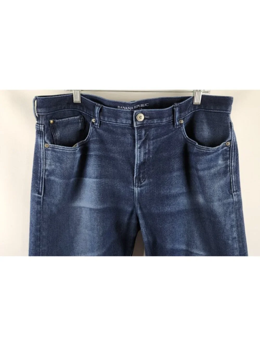 Banana Republic Jeans Mens 38x34 Blue Navy Traveler Slim Fit Denim Pants